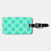 Aquamarijn en Turquoise Polka Dots Bagagelabel (Voorkant horizontaal)