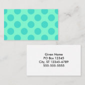 Aquamarijn en Turquoise Polka Dots Visitekaartje (Voorkant / Achterkant)