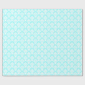 Aquamarijn en White Damask Wrapping Paper Cadeaupapier (Vlak)