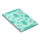 Aquamarijn en wit geometrisch patroon notitieboek (Rechterzijde)