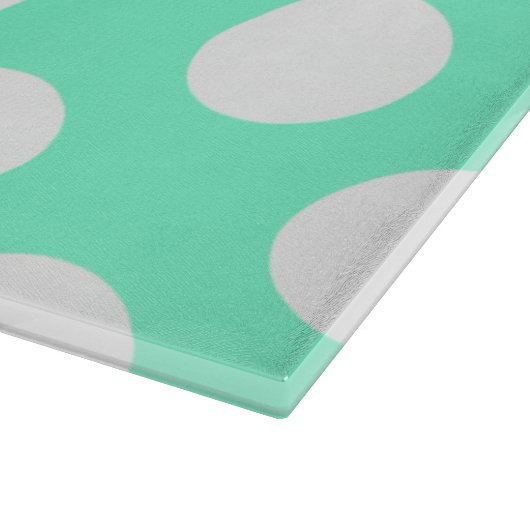 Aquamarijn en witte Stippen Snijplank (Hoek)