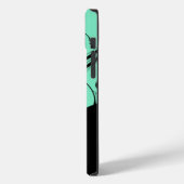 Aquamarijn en zwart scroll accent persoonlijk Case-Mate iPhone case (Achterkant / Links)
