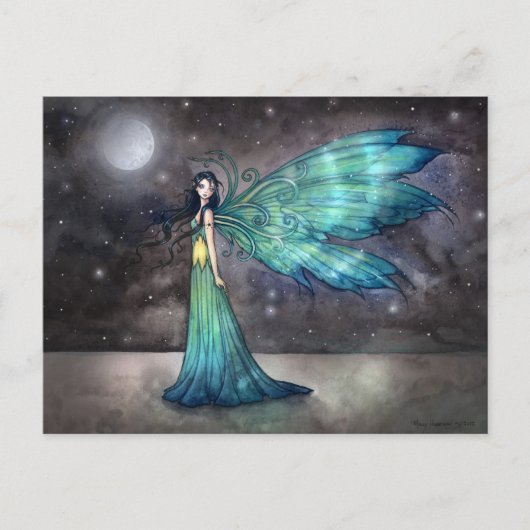 Aquamarijn Eve Celestial Faerie Fairy Fantasy Art Briefkaart (Voorkant)