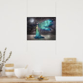 Aquamarijn Eve Hemelse Gothische Fee Kunstprint Poster (Keuken)
