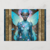 Aquamarijn Fairy Fantasy Kunst Briefkaart (Voorkant)