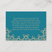 Aquamarijn Gold Indian Receptie Enclosure Kaart (Achterkant)