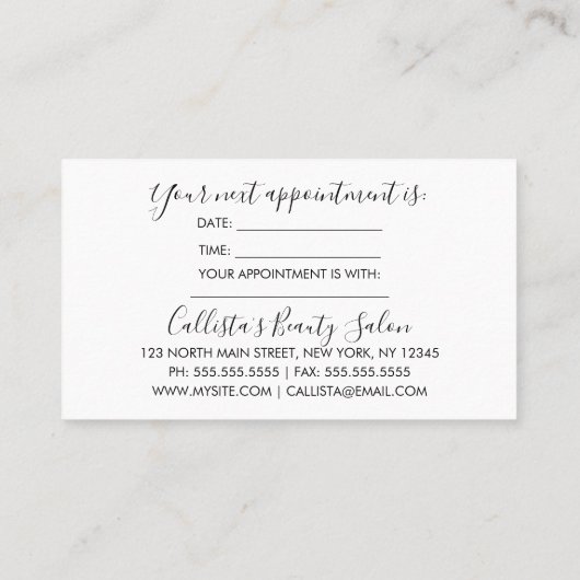 Aquamarijn Groen Blauw Glitter Brushstrokes Strepe Afsprakenkaartje (Achterkant)