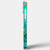 Aquamarijn Groovy Abstract Retro Vloeibare Draaiko Case-Mate iPhone Case (Achterkant / Links)