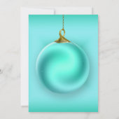Aquamarijn Kerstbal Uitnodiging (Achterkant)