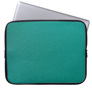 Aquamarijn leer: modieuze slangentextuur. laptop sleeve