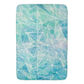 Aquamarijn met witte geometrie ruimte badmat (Voorkant Verticaal)