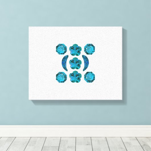 Aquamarijn Motief Canvas Afdruk (Insitu (Houten vloer))