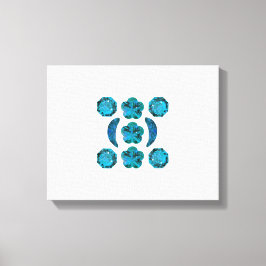 Aquamarijn Motief Canvas Afdruk