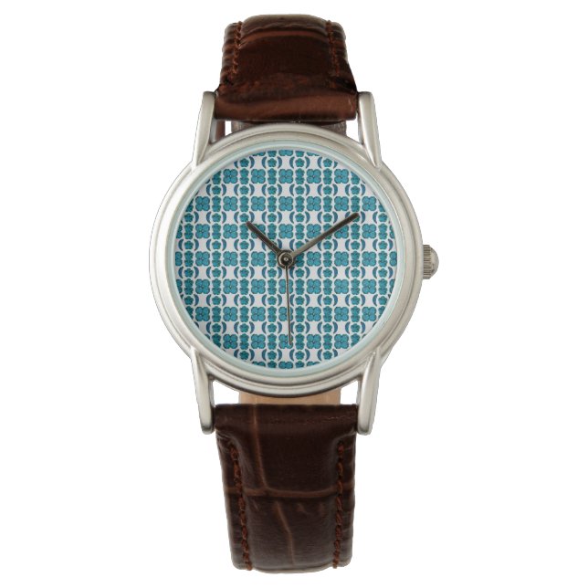 Aquamarijn Motief Horloge (Voorkant)