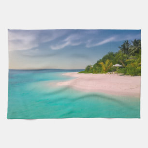 Aquamarijn oceaan tropisch strand landschapsfoto theedoek