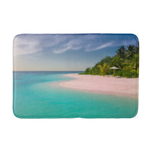 Aquamarijn oceaan tropisch strand panorama badmat