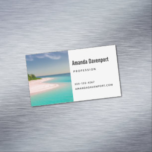 Aquamarijn oceaan tropisch strand panorama magnetisch visitekaartje