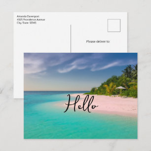 Aquamarijn oceaan tropisch strand Scène Briefkaart
