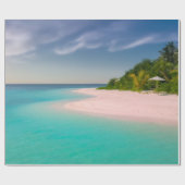 Aquamarijn oceaan tropisch strand Scène Cadeaupapier (Vlak)