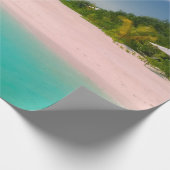 Aquamarijn oceaan tropisch strand Scène Cadeaupapier (Hoek)