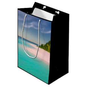 Aquamarijn oceaan tropisch strand Scène Medium Cadeauzakje