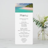 Aquamarijn Oceaan Tropisch Strand Scenisch Menu Kaart (Staand voorkant)