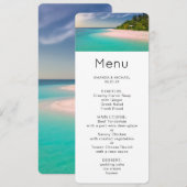 Aquamarijn Oceaan Tropisch Strand Scenisch Menu Kaart (Voorkant / Achterkant)