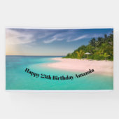 Aquamarijn Oceaan Tropisch Strand Schilderachtige  Spandoek (Horizontaal)