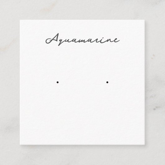 Aquamarijn Oorbel Sieraden Display Kaart (Voorkant)