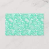 Aquamarijn Paisley; Retro Schoolbord Visitekaartje (Achterkant)