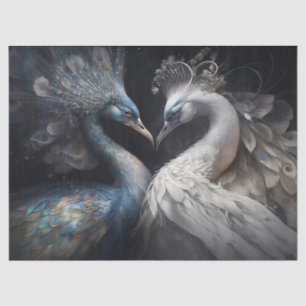 Aquamarijn & Parel Decoupage Tissue Papier