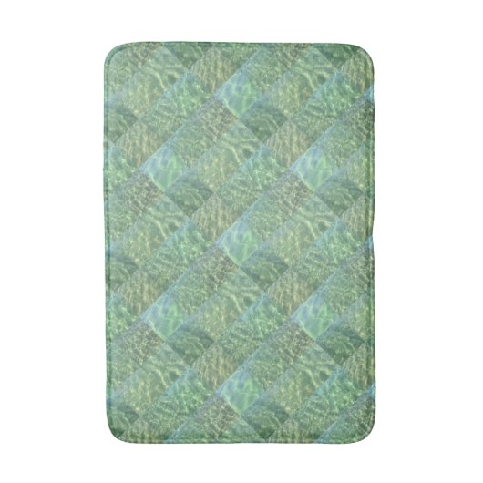 Aquamarijn Patchwork Zee Groen Water Boho Chic Badmat (Voorkant Verticaal)