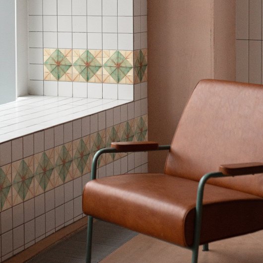 Aquamarijn Starburst aardachtig koper Tegeltje