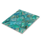 Aquamarijn steentjes tegeltje (Zijkant)