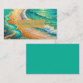 Aquamarijn Tropical Beach Abstract Visitekaartje (Voorkant / Achterkant)