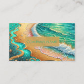 Aquamarijn Tropical Beach Abstract Visitekaartje (Voorkant)