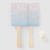 Aquamarijn Turquoise Blauwe Zomergolven Blank Handwaaier (Voorkant en achterkant)