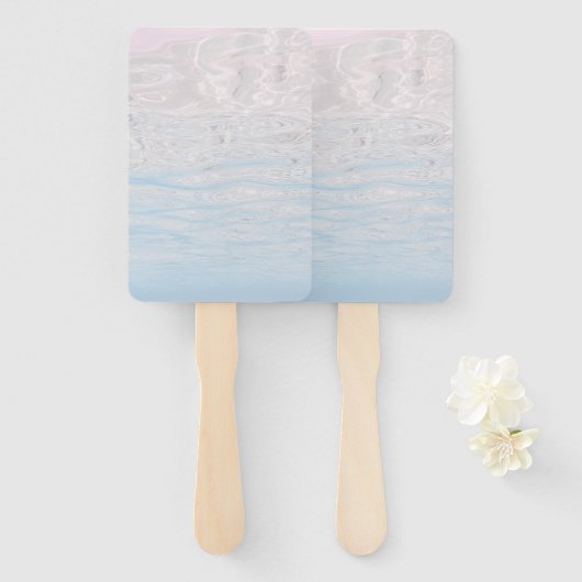 Aquamarijn Turquoise Blauwe Zomergolven Blank Handwaaier (Voorkant en achterkant)