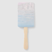 Aquamarijn Turquoise Blauwe Zomergolven Blank Handwaaier (Achterkant)