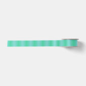 Aquamarijn turquoise en groen verticaal streeppatr satijnen lint (Voorkant)