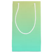 Aquamarijn van turquoise naar geel gradiënt klein cadeauzakje (Voorkant)