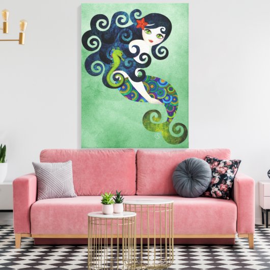 Aquamarijn Verpakt Canvas Muur Art Print (Insitu (Woonkamer))