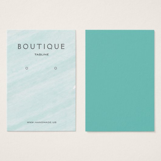 Aquamarijn Waterverf Oorbel Houder Display Visitekaartje (Voorkant /achterkant)