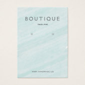 Aquamarijn Waterverf Oorbel Houder Display Visitekaartje (Voorkant)