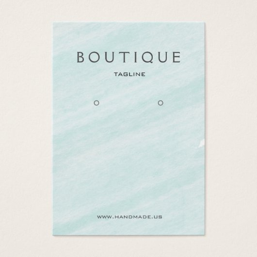 Aquamarijn Waterverf Oorbel Houder Display Visitekaartje (Voorkant)