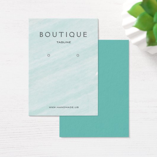 Aquamarijn Waterverf Oorbel Houder Display Visitekaartje (Bureau)
