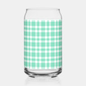 Aquamarijn wit geruit patroon blikvorm glas (Rechts)