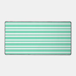 Aquamarijn Wit Strepen Patroon Bureaumat