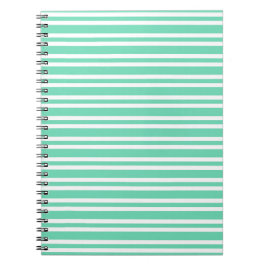 Aquamarijn Wit Strepen Patroon Notitieboek