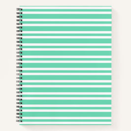 Aquamarijn Wit Strepen Patroon Notitieboek